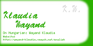 klaudia wayand business card